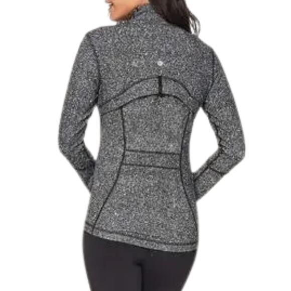 Lululemon Define Full Zip Jacket Preowned Sz 6 Luminesce Splatter White/Black - Picture 5 of 5